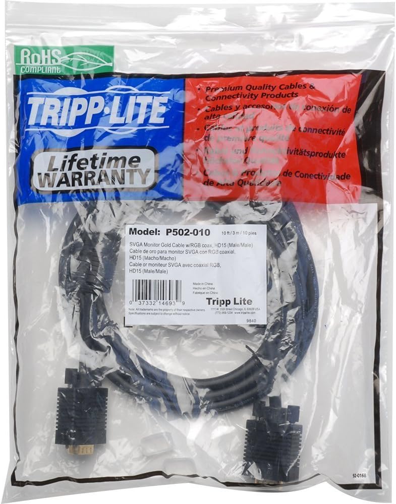 TRIPP LITE VGA High-Resolution RGB Coaxial Cable (HD15 M/M)