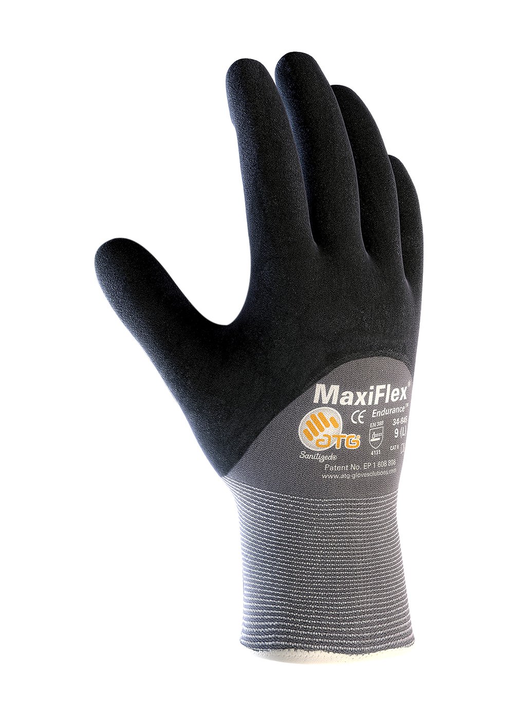 PIP X-Large MaxiFlex Endurance by ATG Black Nitrile Palm, Finger And Knuckles Coated Work Gloves With Nylon And Lycra Liner