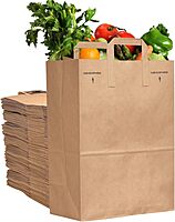 Duro 70# Large Brown Paper Shopping Bags with Handles Bulk, 300 Pcs 12x7x17 - Heavy Duty Restaurant Takeout/To Go Bags, Delis, & Retail Merchandise 1 Count (Pack of 300)