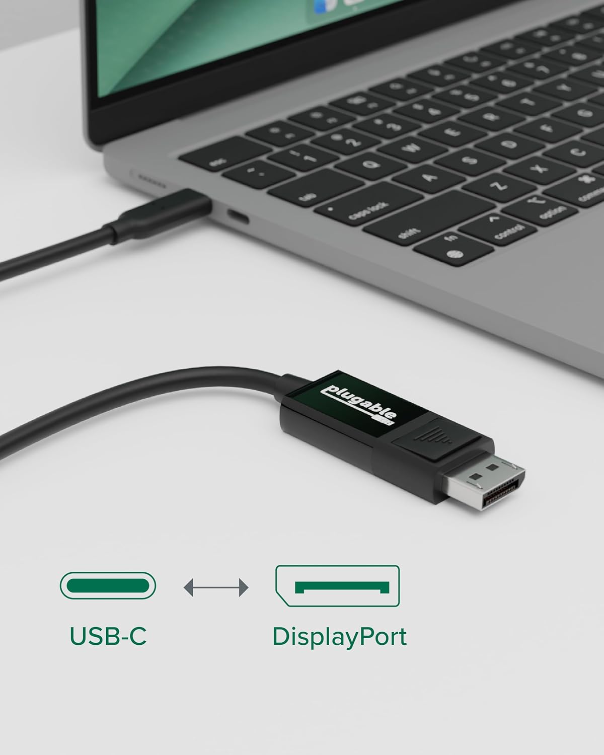 Plugable USB C to DisplayPort Bi Directional Cable 6 feet (1.8m), Up to 4K at 60Hz