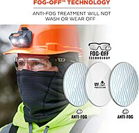 Ergodyne - 59103 Skullerz SAGA Frameless Safety Glasses, Anti Fog Clear Lens Matte Black (Pack of 2) Matte Black Frame, Clear Lens Anti-Fog Clear Lens (Pack of 2)