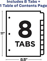 Avery Ready Index Dividers for 3 Ring Binders, Letter-Size, Multicolor, Printable Table of Contents