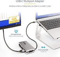 StarTech.com USB-C Docking Station Multiport Adapter with 4K60, 10Gbps USB Hub, 100W PD, Gigabit Ethernet
