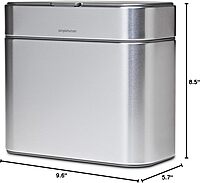 simplehuman Compost Caddy, Detachable and Countertop Bin, 4 Liter / 1.06 Gallon, Brushed Stainless Steel