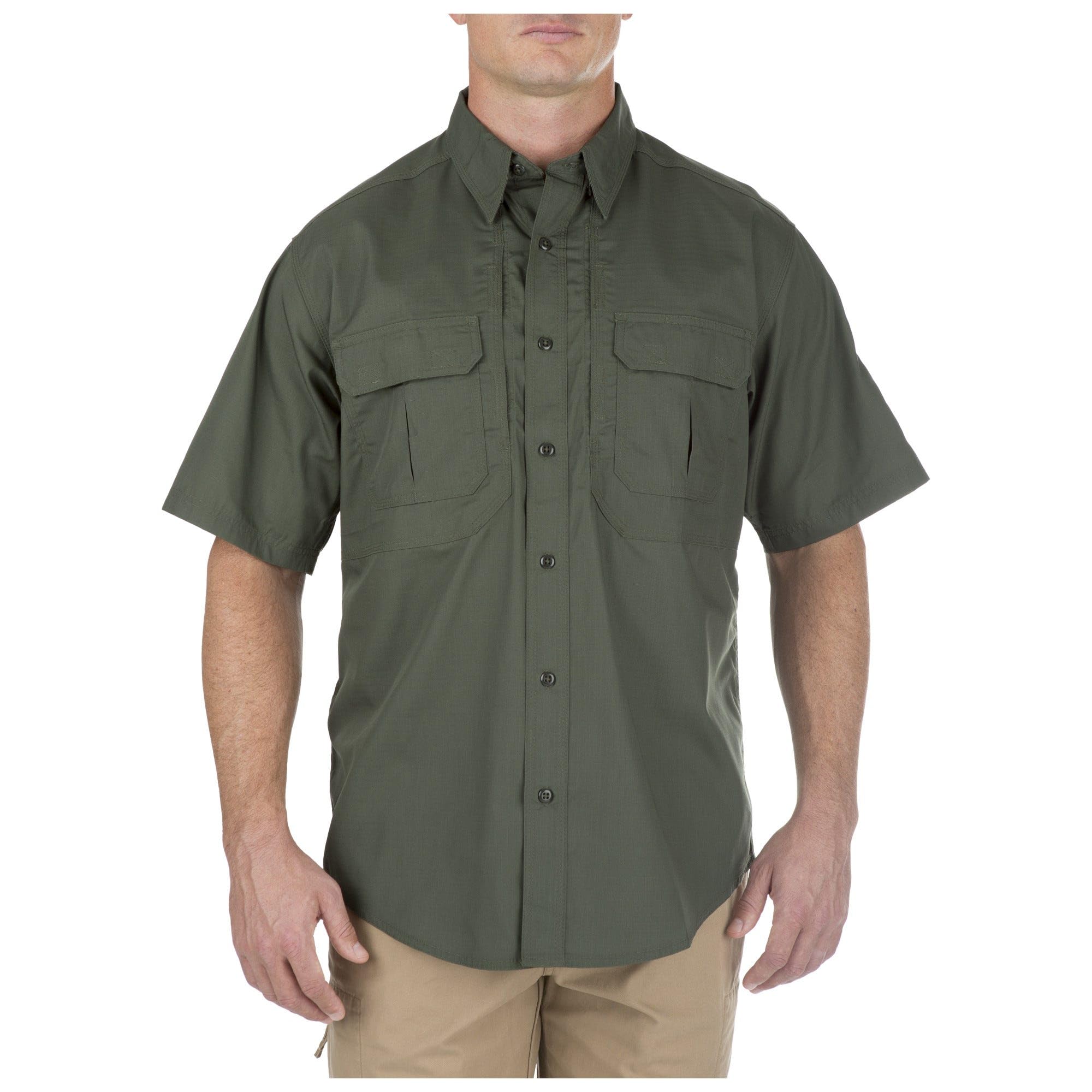 5.11 Tactical Mens Taclite Pro Button Down Short Sleeve Shirt with Pockets, Style 71175ABR