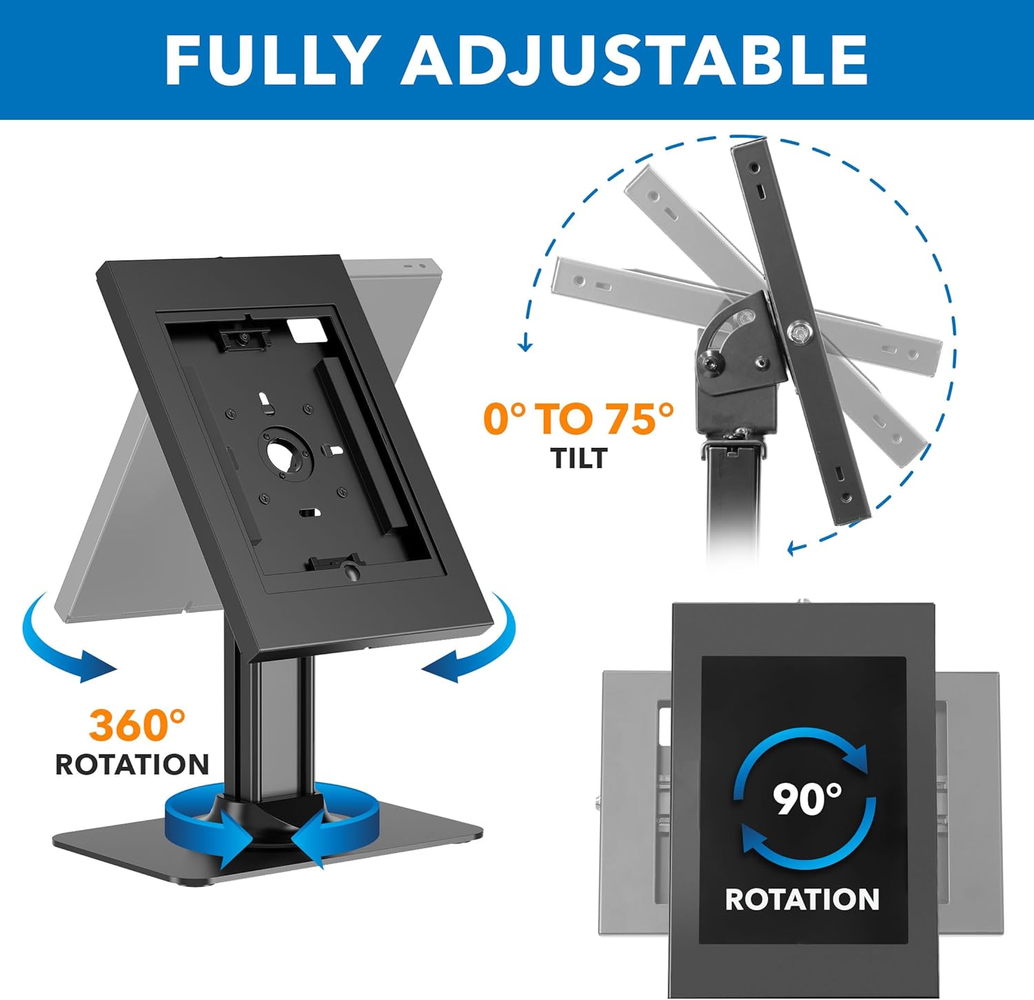 Mount-It! Anti-Theft Tablet Kiosk, Locking Countertop Tablet Enclosure with Freestanding Base - Pro, iPad Air