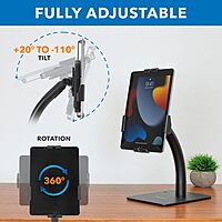 Mount-It! Anti-Theft Tablet Kiosk Countertop Stand | Universal Fit Retail Tablet Stand Compatible with 7.9" to 11" iPad