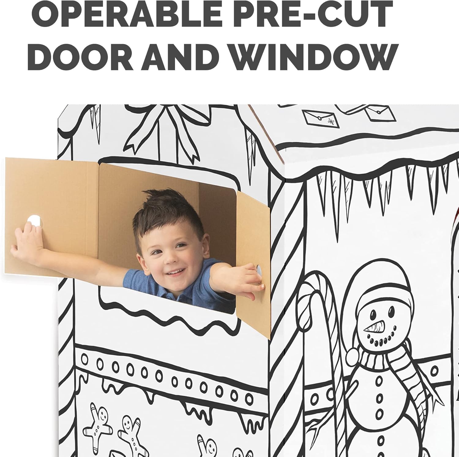 Bankers Box At Play Color-in Playhouse, Life-Size Corrugated Playhouse