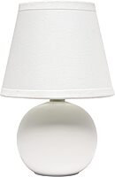 SIMPLE DESIGNS LT2008 Mini Ceramic Globe Table Lamp with Fabric Shade