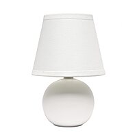 SIMPLE DESIGNS LT2008 Mini Ceramic Globe Table Lamp with Fabric Shade