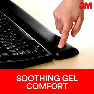 3M Large Gel Wrist Rest For Keyboards, 19.31 x 3.13 x 1.25 inches, Black - WR310LE