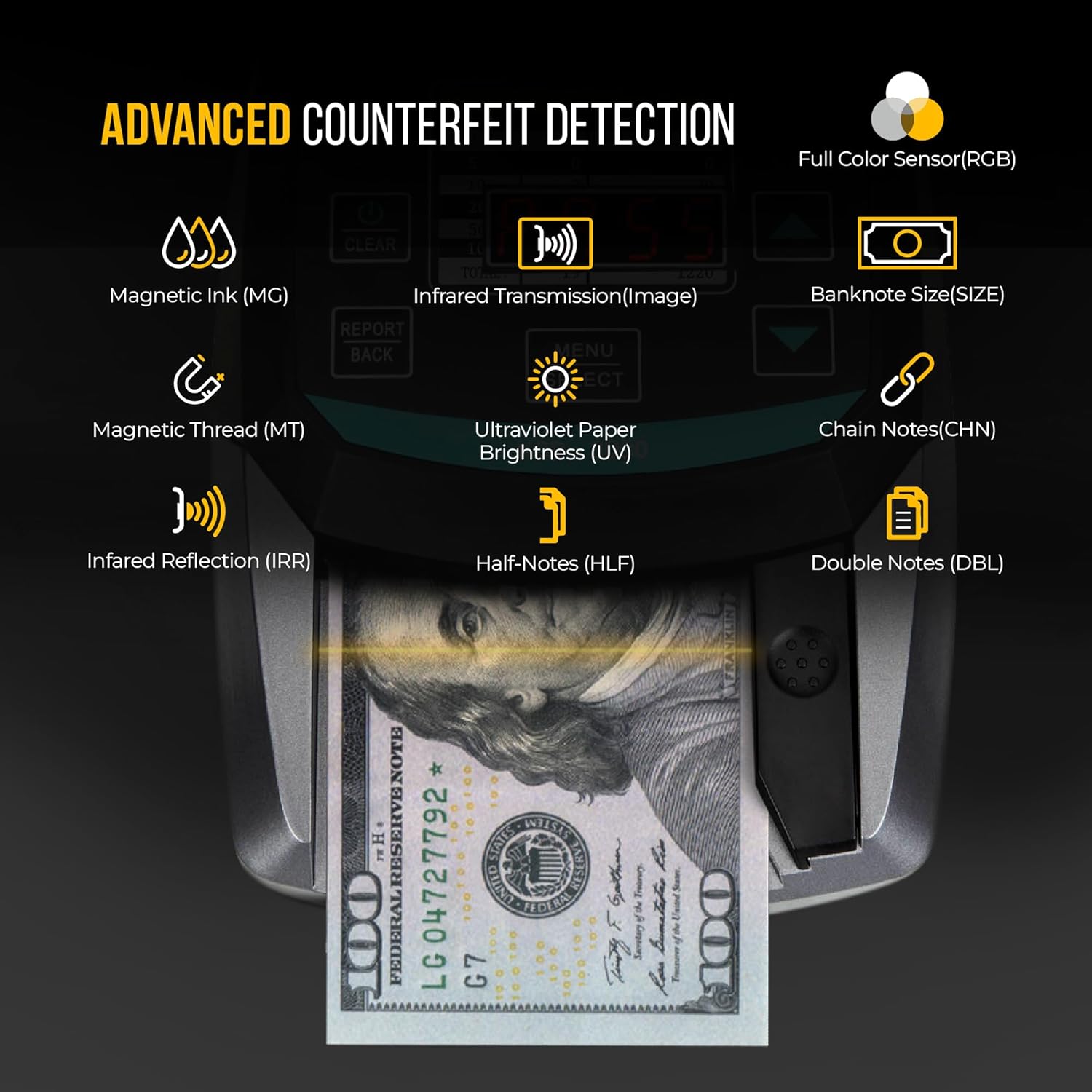 KOLIBRI All-Orientation Portable Counterfeit Bill Detector