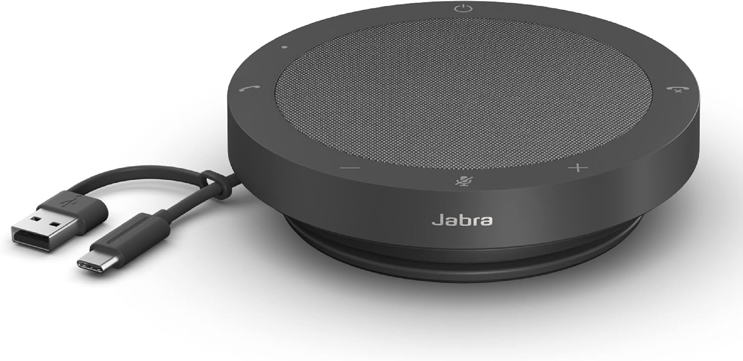 Jabra Speak2 40 Portable Speakerphone - 4 Noise-Cancelling Mics, USB-A/USB-C