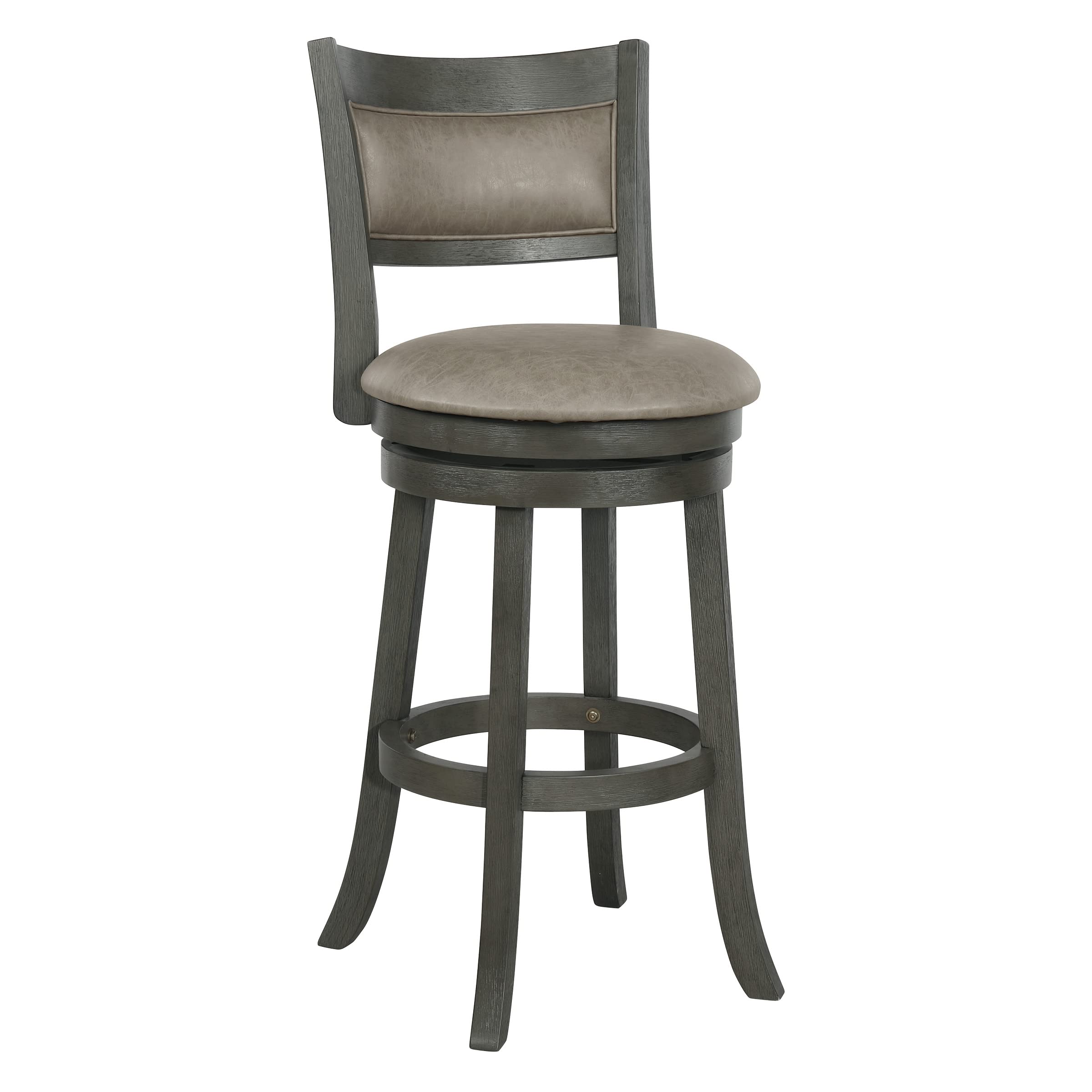 OSP Home Furnishings Metro 30" Swivel Stool with Padded Seat and Attached Foot Rest