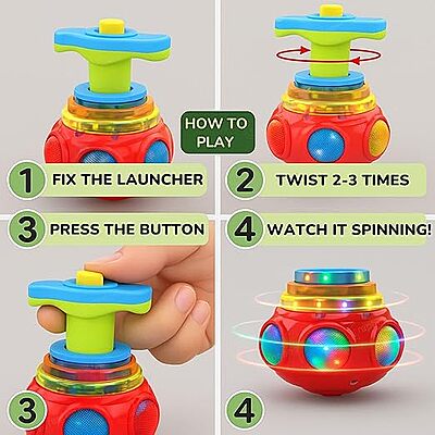 Spinning Top Gyro Magic Lattoo with LED lights & Music