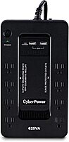CyberPower ST625U Standby UPS System, 625VA/360W, 8 Outlets, 2 USB Charging Ports, Compact, Black