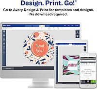 Avery Matte White Square Labels, Sure Feed Technology, 1" x 1" Printable Labels