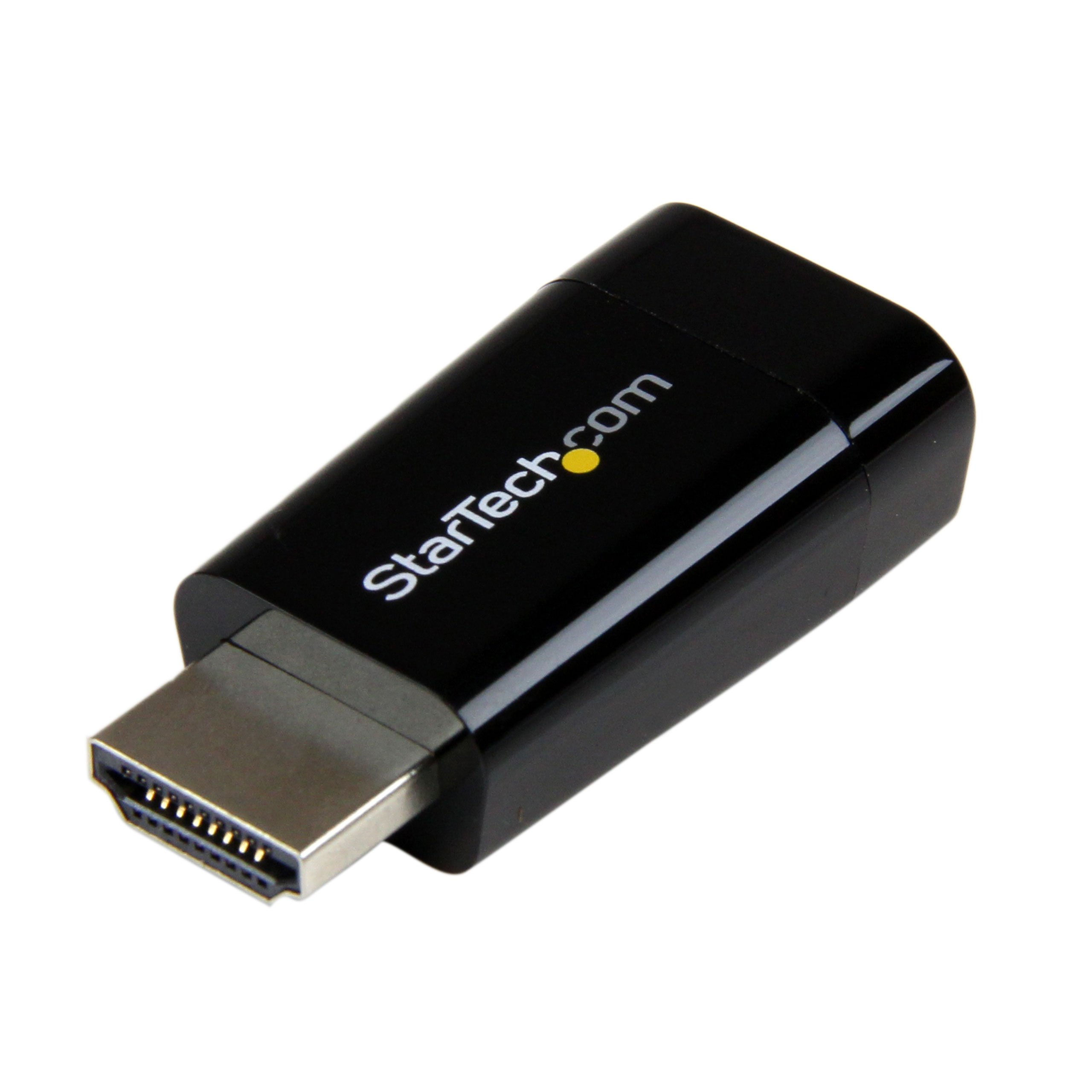 StarTech.com Compact HDMI to VGA Adapter Converter – Power Free HDMI Laptop to VGA Monitor / Projector Converter Box