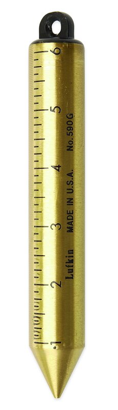 Crescent Lufkin 20 oz. Inage Solid Brass Cylindrical Blunt Point SAE Plumb Bob - 590GN