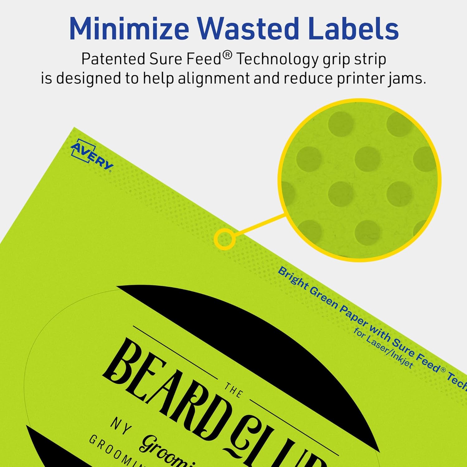 Avery Printable Oval Labels, Sure Feed Technology, 4" x 6", Bright Green, Print-to-The-Edge, Laser/Inkjet