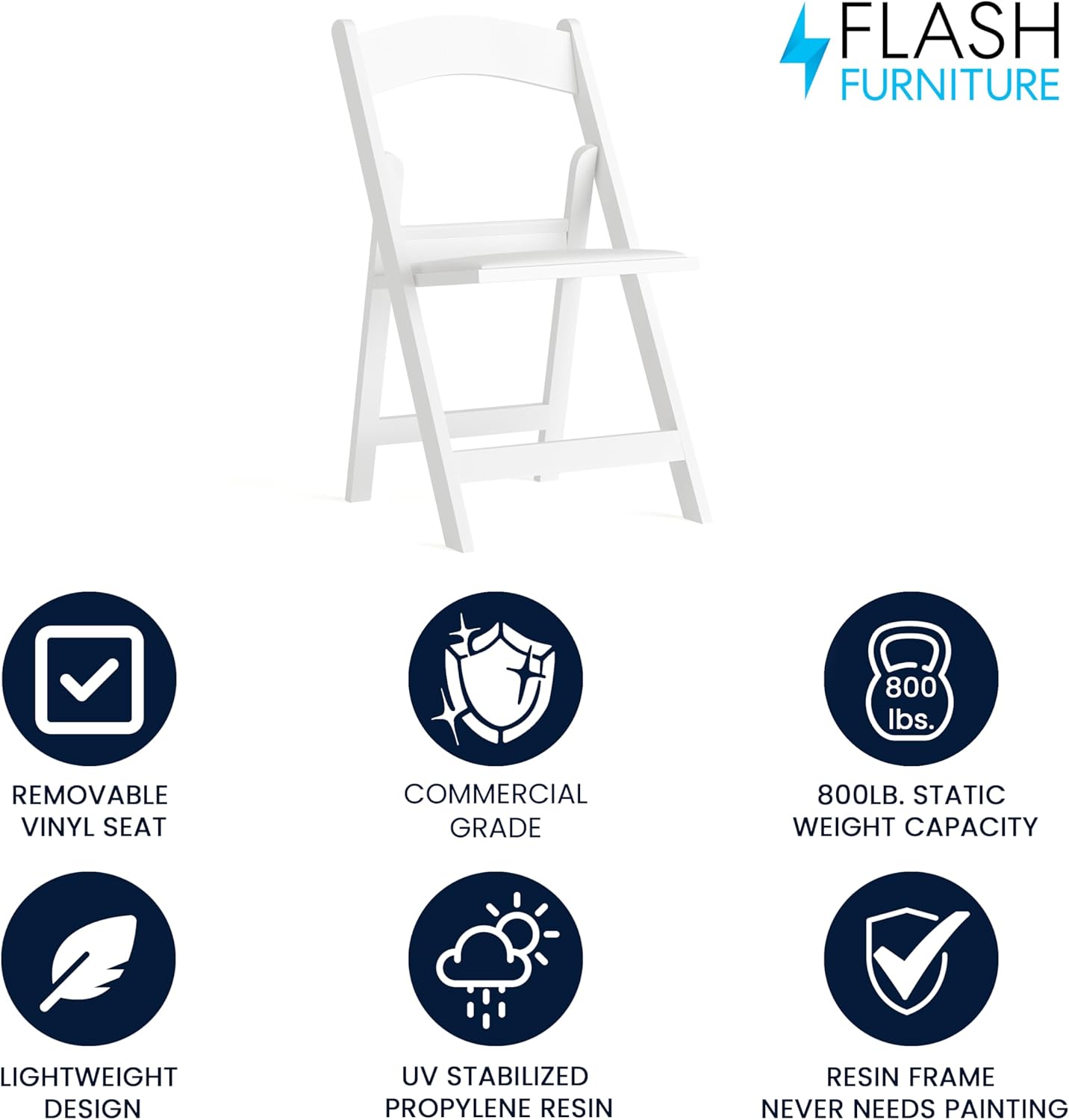 Flash Furniture Hercules Series Folding Chair - Resin Event Chair