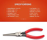 Crescent 7" Long Needle Nose Pliers - Designed for Wire Bending, Gripping & Twisting