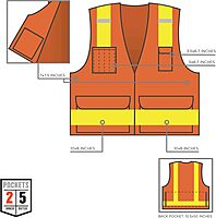Ergodyne GloWear 8250ZHG Class-2 Hi-Gloss Surveyors Safety Vest