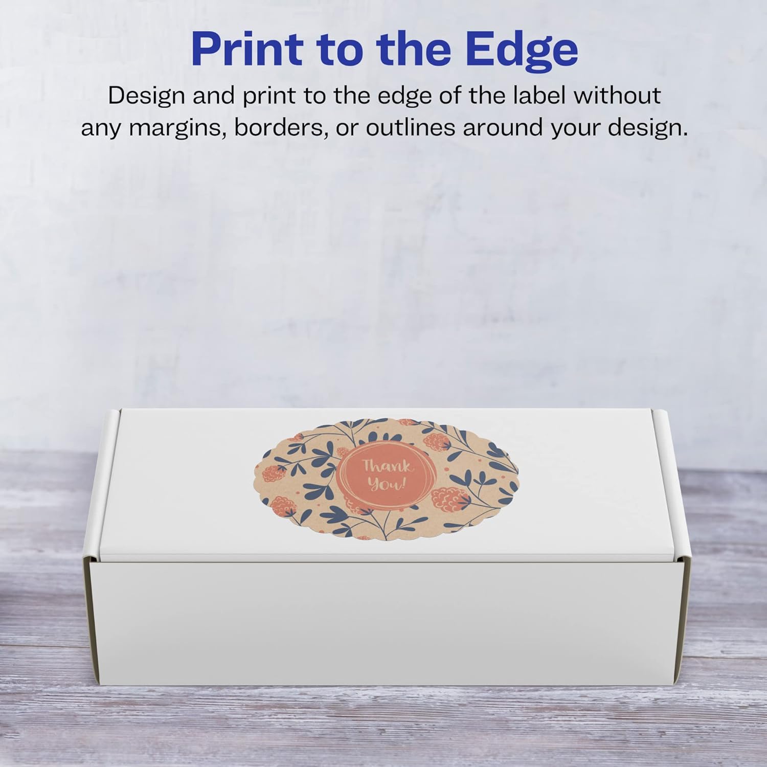 Avery Kraft Brown Oval Scalloped Labels, Sure Feed Technology, 2" x 3", Print-to-The-Edge, Laser/Inkjet Printable