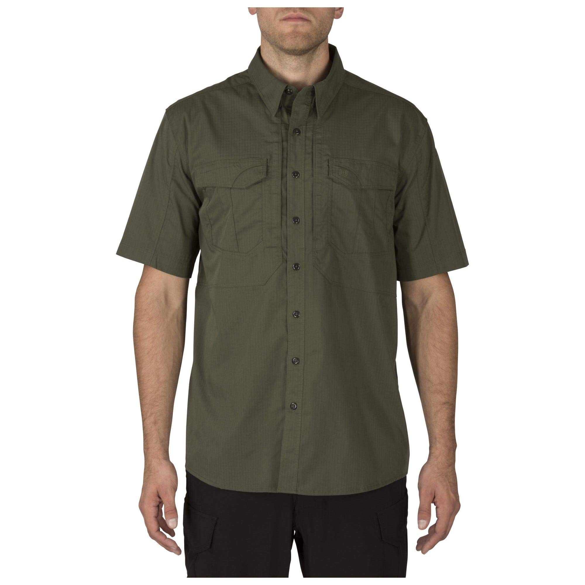 5.11 Tactical Mens Stryke Button Down Short Sleeve Shirt with Pockets