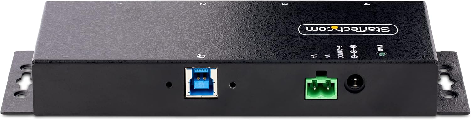 StarTech.com 4-Port Industrial USB 3.0 5Gbps Hub, Rugged USB Hub with ESD Protection, DIN/Wall/Desk Mountable USB-A Hub
