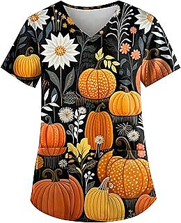Scrub Tops Mujeres Halloween Estampado 2025 Scrub Tops Mujeres Halloween Estampado 2025