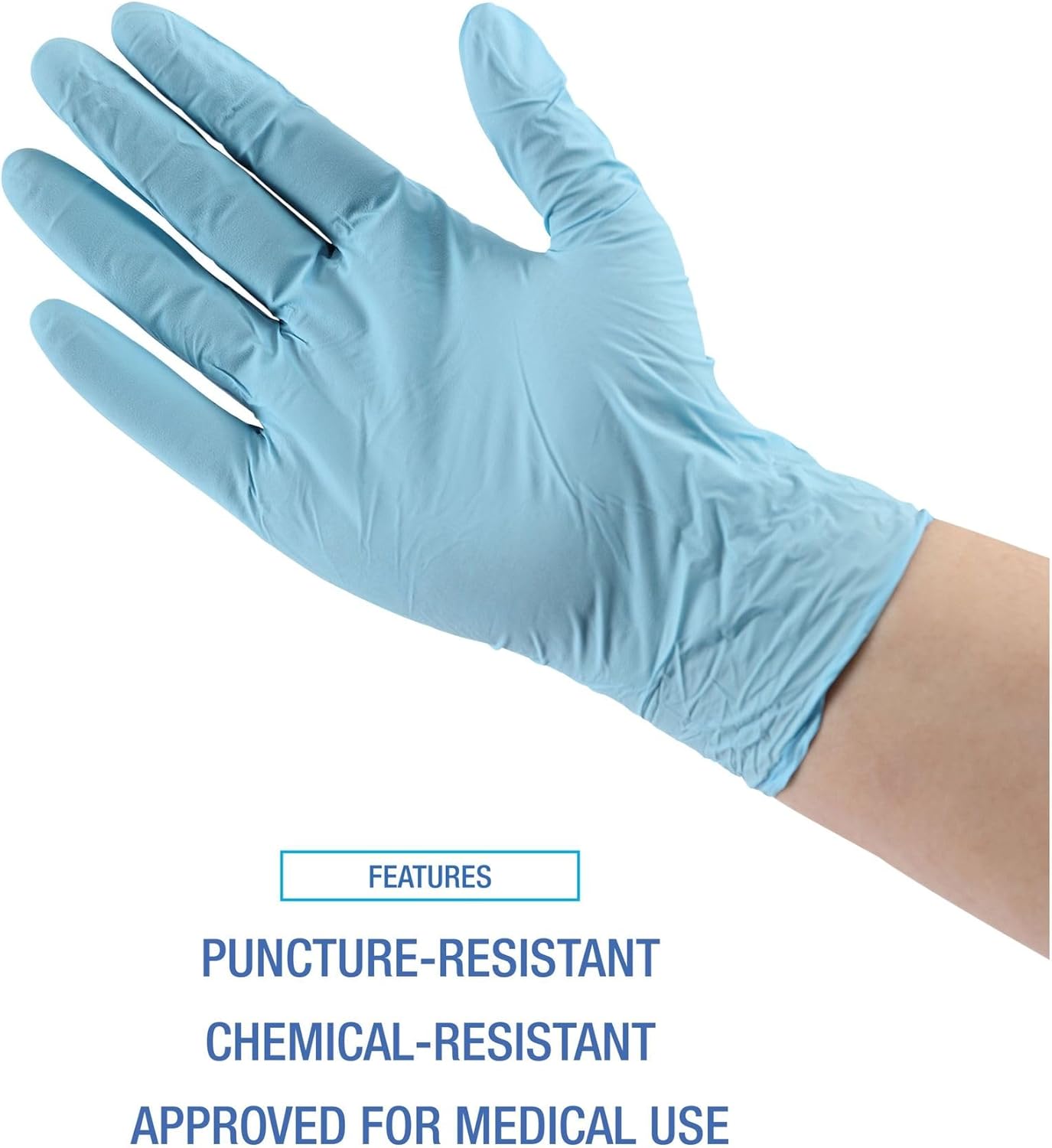 Boardwalk Disposable Examination Nitrile Gloves, Small, Blue, 5 mil, 100/Box