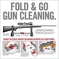 Real Avid Speed Stand | Collapsible Design, Adjustable 10" - 16" Stand for Cleaning & Maintenance | Compact, Portable Range Stand | Lightweight Vise Perfect for Hunting Rifles & Shotguns,Red ITEM