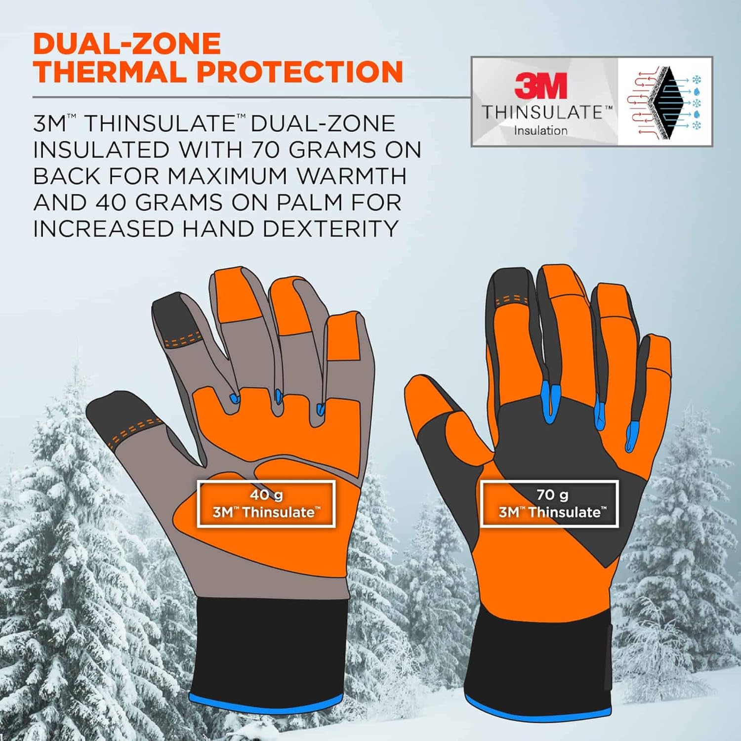 ERGODYNE ProFlex 818WP Thermal Waterproof Winter Work Gloves