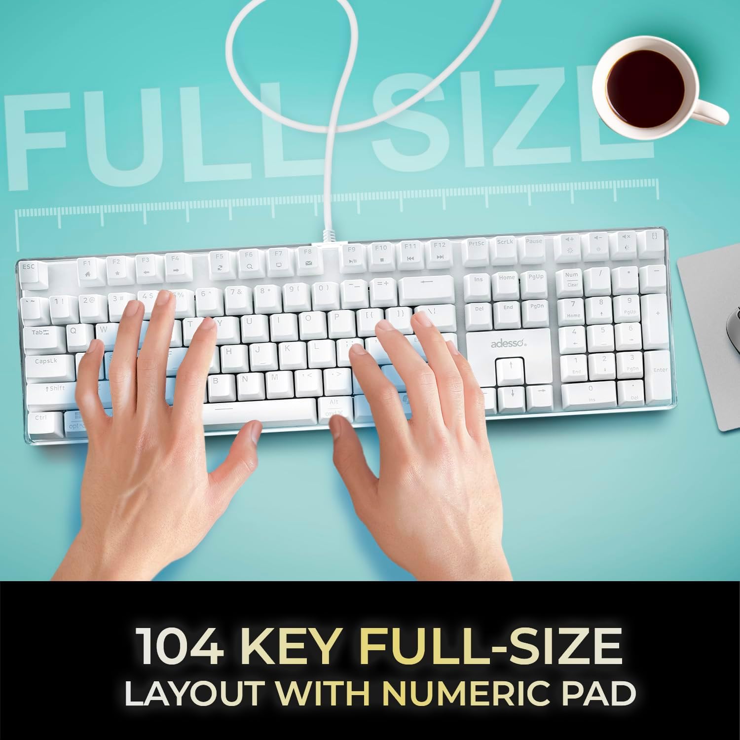 AKB-680UW Mechanical Keyboard with Copilot AI Hotkey - Brown Switch, Multi-OS Compatible | Enhanced Productivity