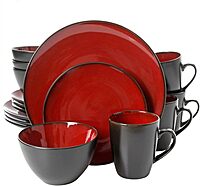 Gibson Soho Lounge 16-Piece Round Dinnerware Set, Burgundy
