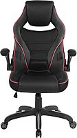 OSP Home Furnishings Xeno Ergonomic Adjustable Faux Leather Gaming Chair with Integrated Headrest and Airflow Cooling Material