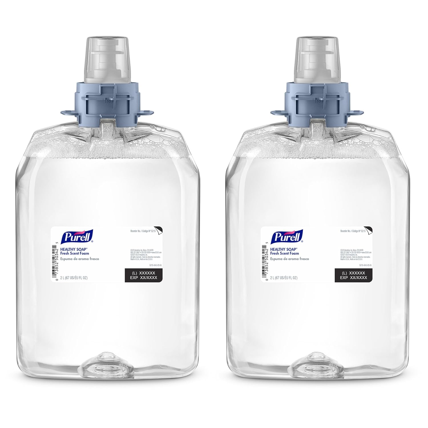 PURELL HEALTHY SOAP Fresh Scent Foam, 2000 mL Foam Hand Soap Refill for PURELL FMX-20 Manual Soap Dispenser (Pack of 2)