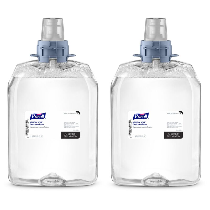 PURELL HEALTHY SOAP Fresh Scent Foam, 2000 mL Foam Hand Soap Refill for PURELL FMX-20 Manual Soap Dispenser (Pack of 2) – 5215-02 - Manufactured by GOJO, Inc. Fresh 67.65 Fl Oz (Pack of 2)