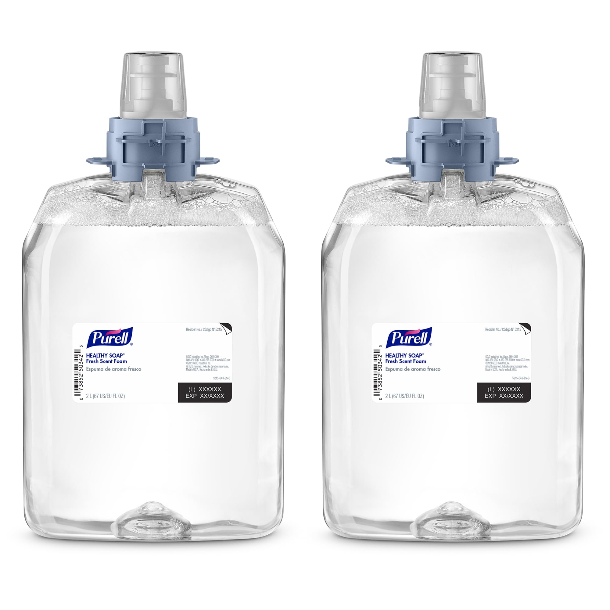 PURELL HEALTHY SOAP Fresh Scent Foam, 2000 mL Foam Hand Soap Refill for PURELL FMX-20 Manual Soap Dispenser (Pack of 2)