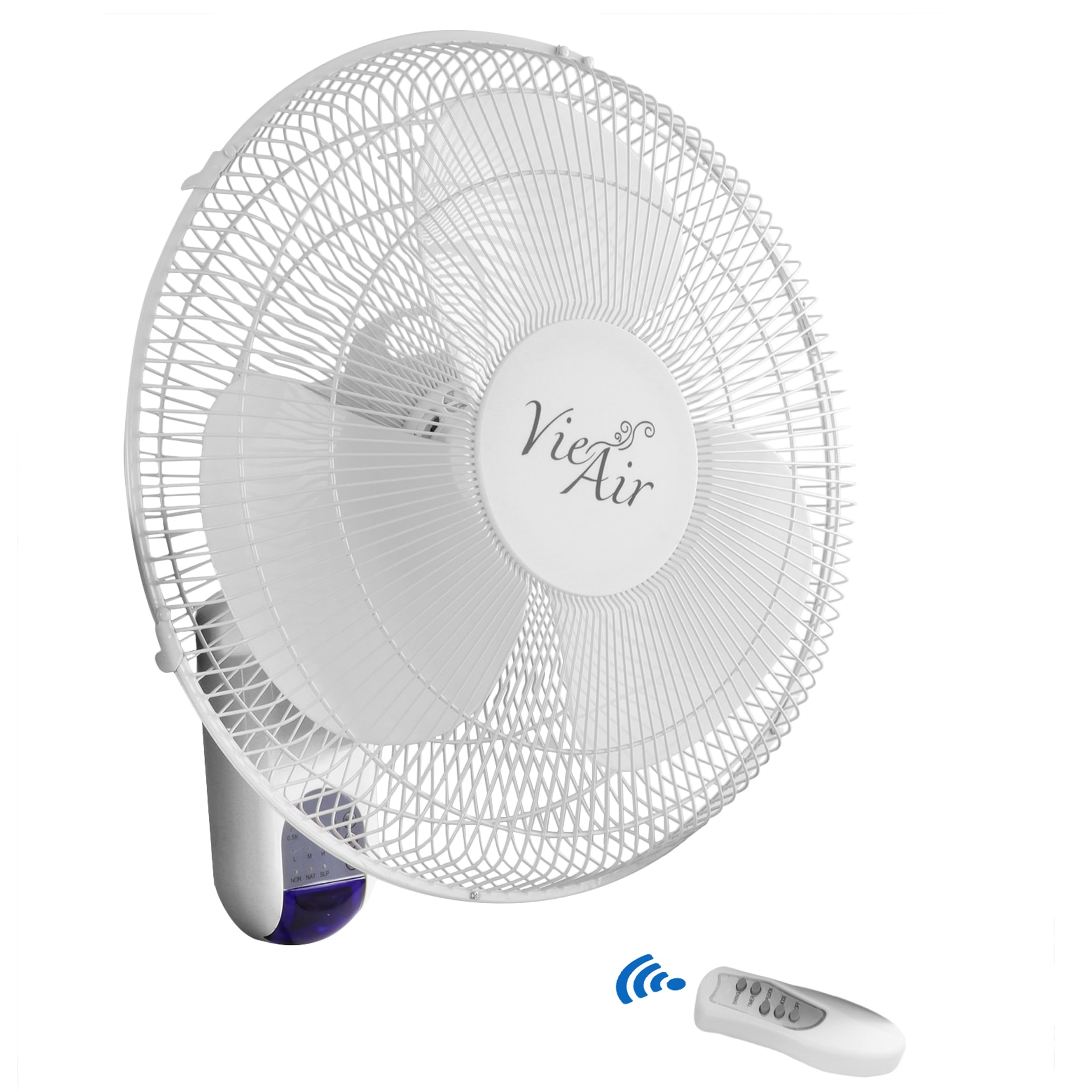 Vie Air 16" Plastic Wall Fan with Remote Control in White