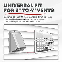 Deflecto Universal Bird Guard, Fits 3 inch to 4 inch Vent Hoods | Durable, Easy-to-Install & Prevents Birds, Rodents and Debris (UBGWL)