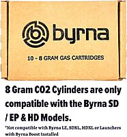 Byrna 8 Gram CO2 + Oiler Cartridges | 10 Count Pack | for Byrna SD/CL/HD/EP - (9 CO2 + 1 Oiler Cylinders)
