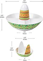 Mind Reader Taco Holders and Divided Serving Carousel Set, Taco Tuesday, Melamine, 12.5"L x 12.5"W x 8.25"H, 5 pcs