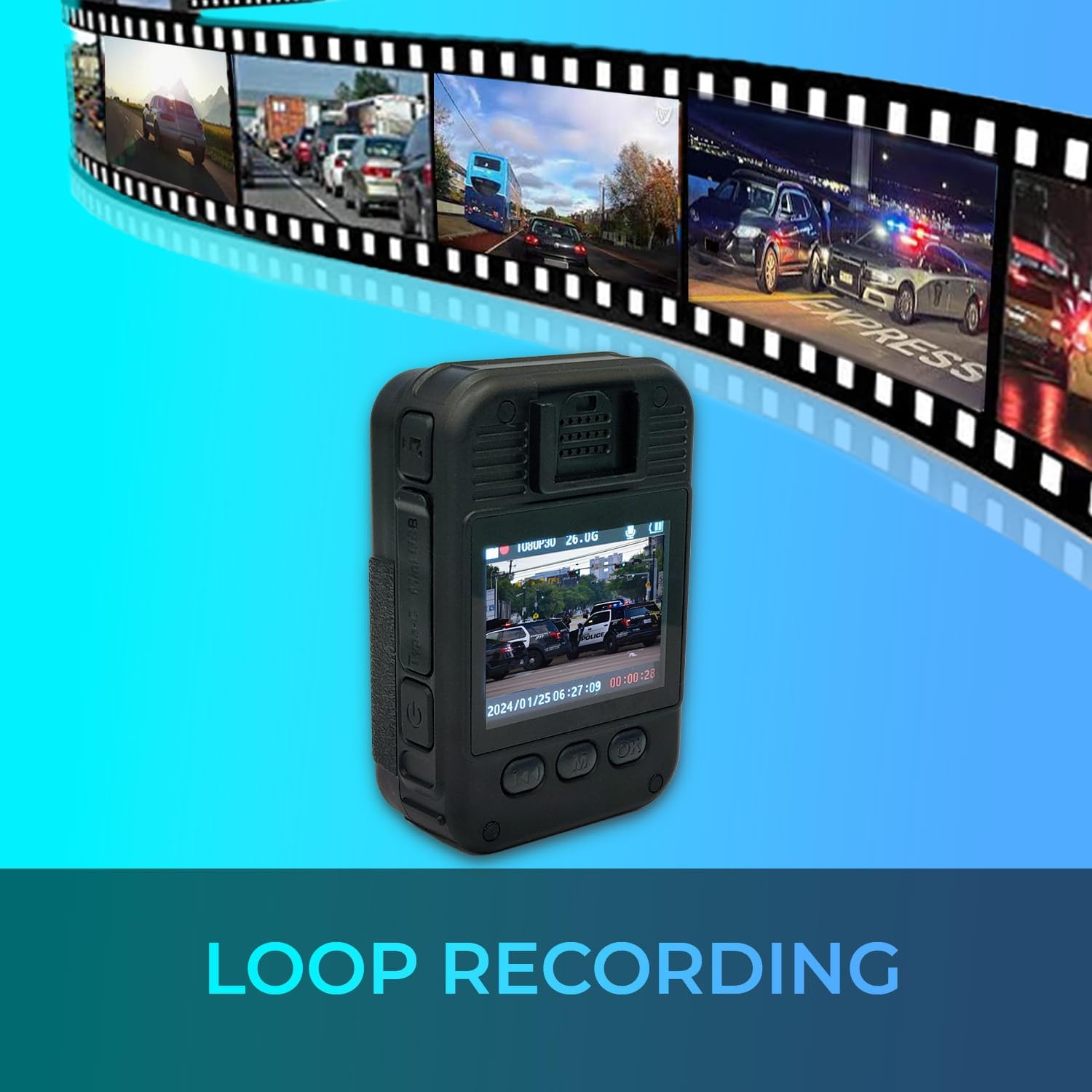 myGEKOgear Aegis 110 Body Cam 1080P Full HD 64GB Built-in Memory, Infrared Night Vision, IP65, 110° Wide-Angle Lens