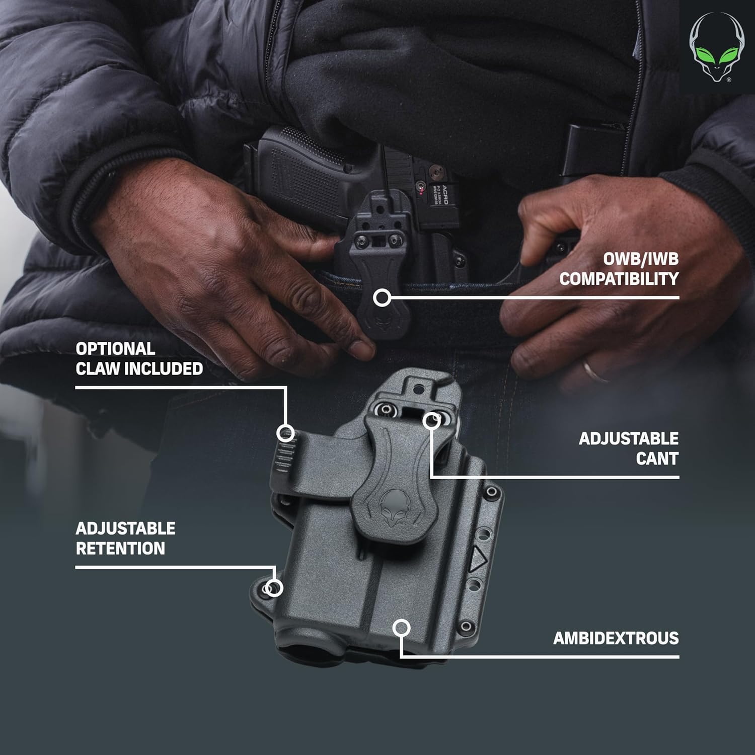 Alien Gear Photon Holster EDC Pack – No Light & Compact Light Shells – IWB/OWB Carry – Mag Carrier – Cleaning Kit