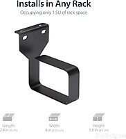 StarTech.com Vertical Server Rack Cable Management D-Ring Hook - Steel, Black