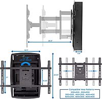 Mount-It! Recessed TV Wall Mount, Articulating Full Motion in-Wall TV Bracket for Flush Installation, 27 Inch Extended Arm Fits Screen Sizes 32-70 inch, Up to 175 lbs