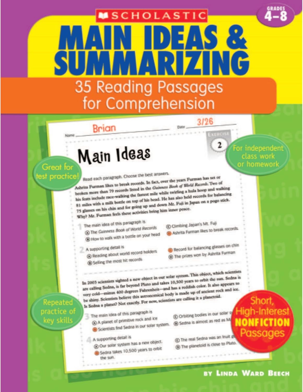 Scholastic Comprehension - Main Idea - Grades 4-8