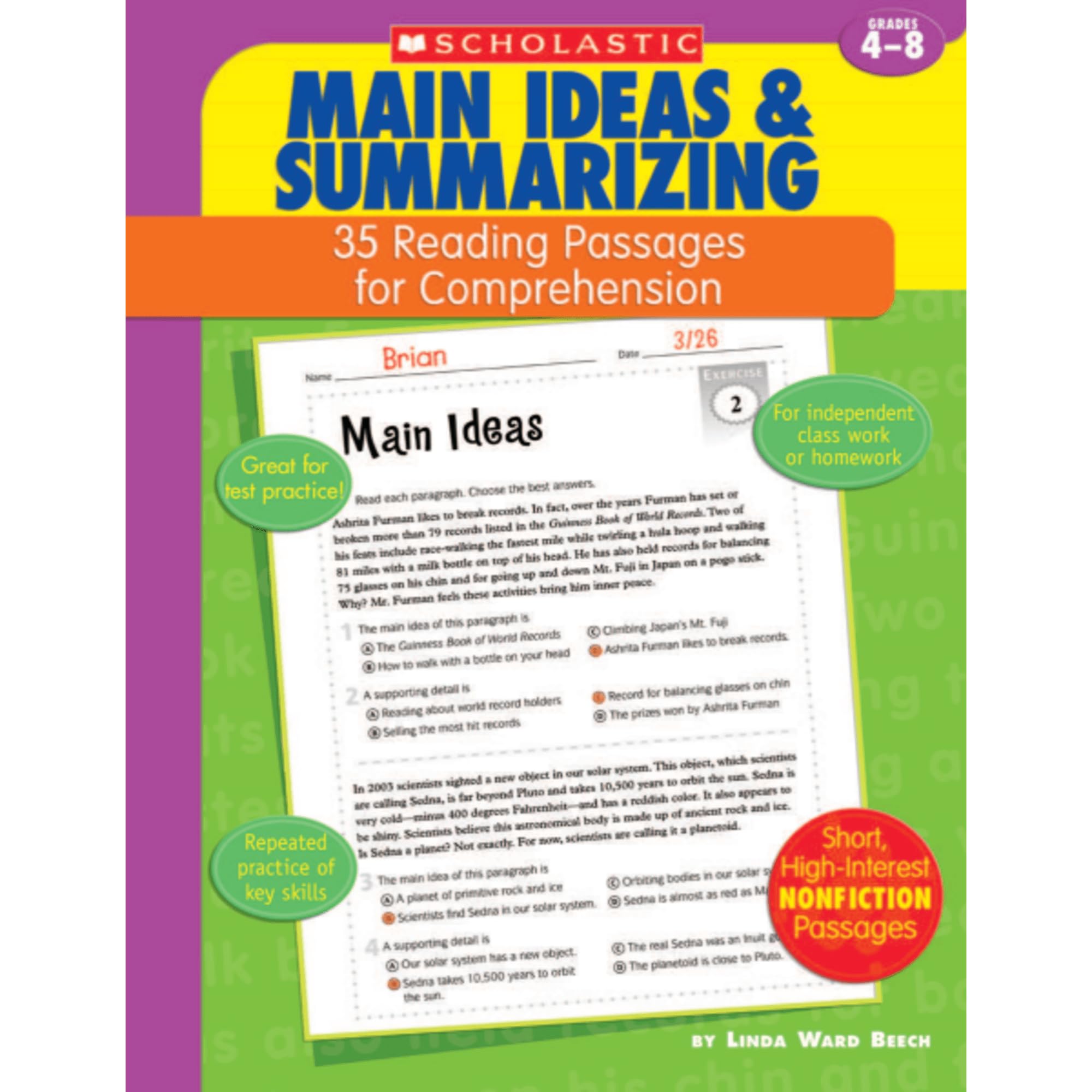 Scholastic Comprehension - Main Idea - Grades 4-8